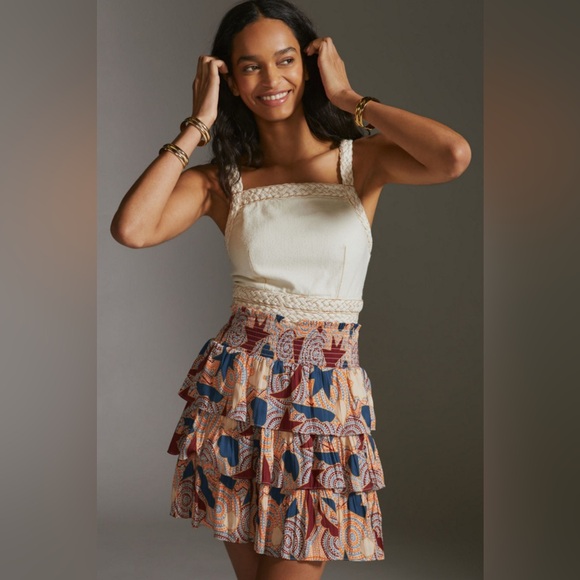 Anthropologie Dresses & Skirts - Anthropologie Printed A-Line Mini Skirt SIZE M